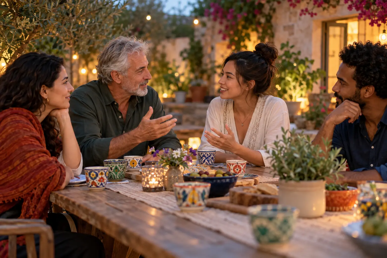 Menschen im respektvollen Gespräch · KI-generierte illustrative Bilder